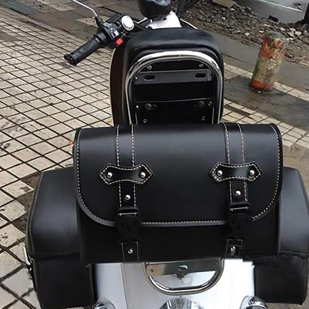 FOR Eliminator SE 400 450 Universal Motorcycle Riding Bag - Retro Rearseat Storage Side Bag (Black)