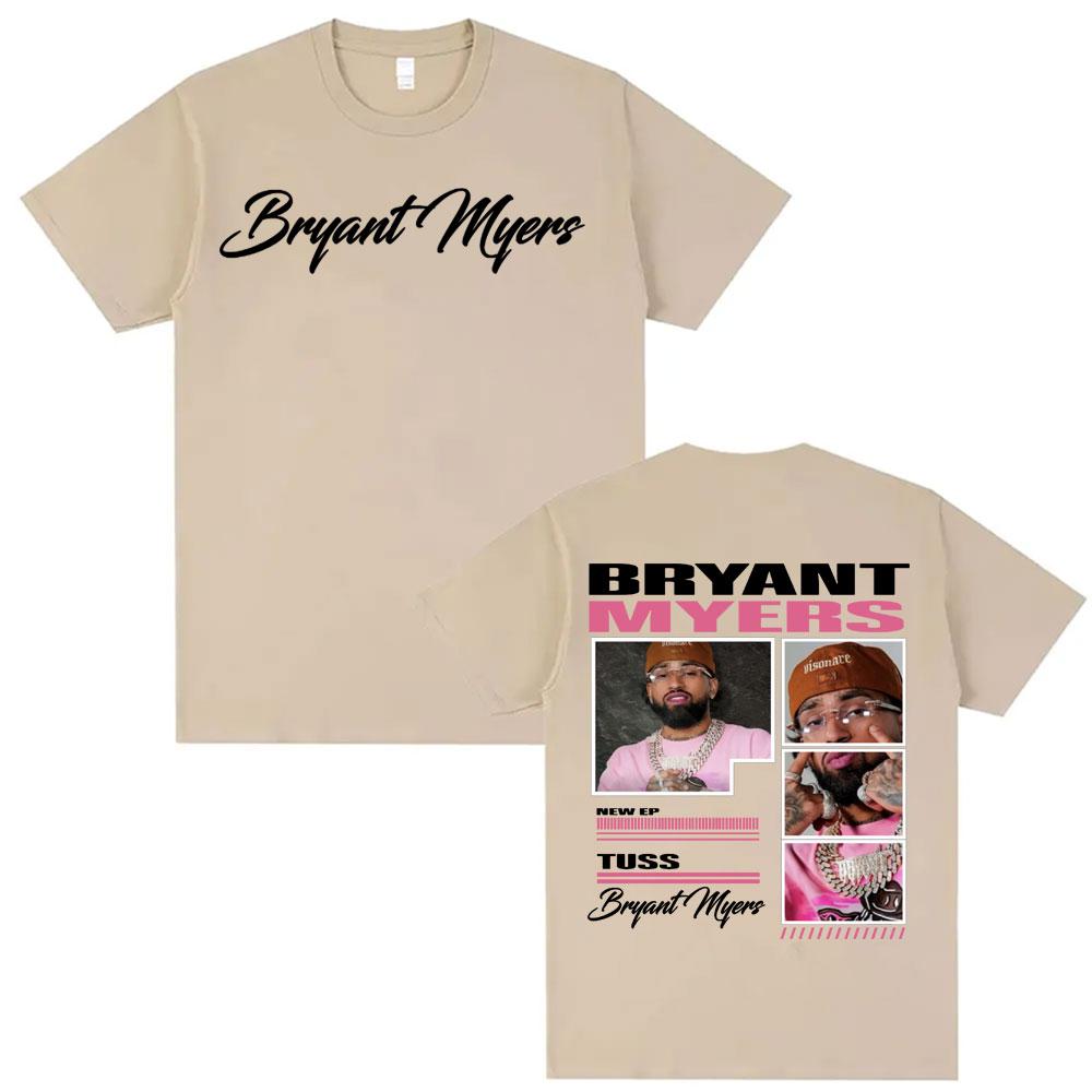 Rap Singer Bryant Myers Mens Harajuku Hiphop Summer Casual Fashion Pure Cotton Printed Loose Comfortable Tshirt