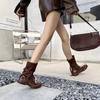 Fashion 2025 Brand Ladies Shoes Mid-Calf Women's Boots Fashion Side Zipper Modern Boots Women New Belt Buckle Lace-up Shoes for Women