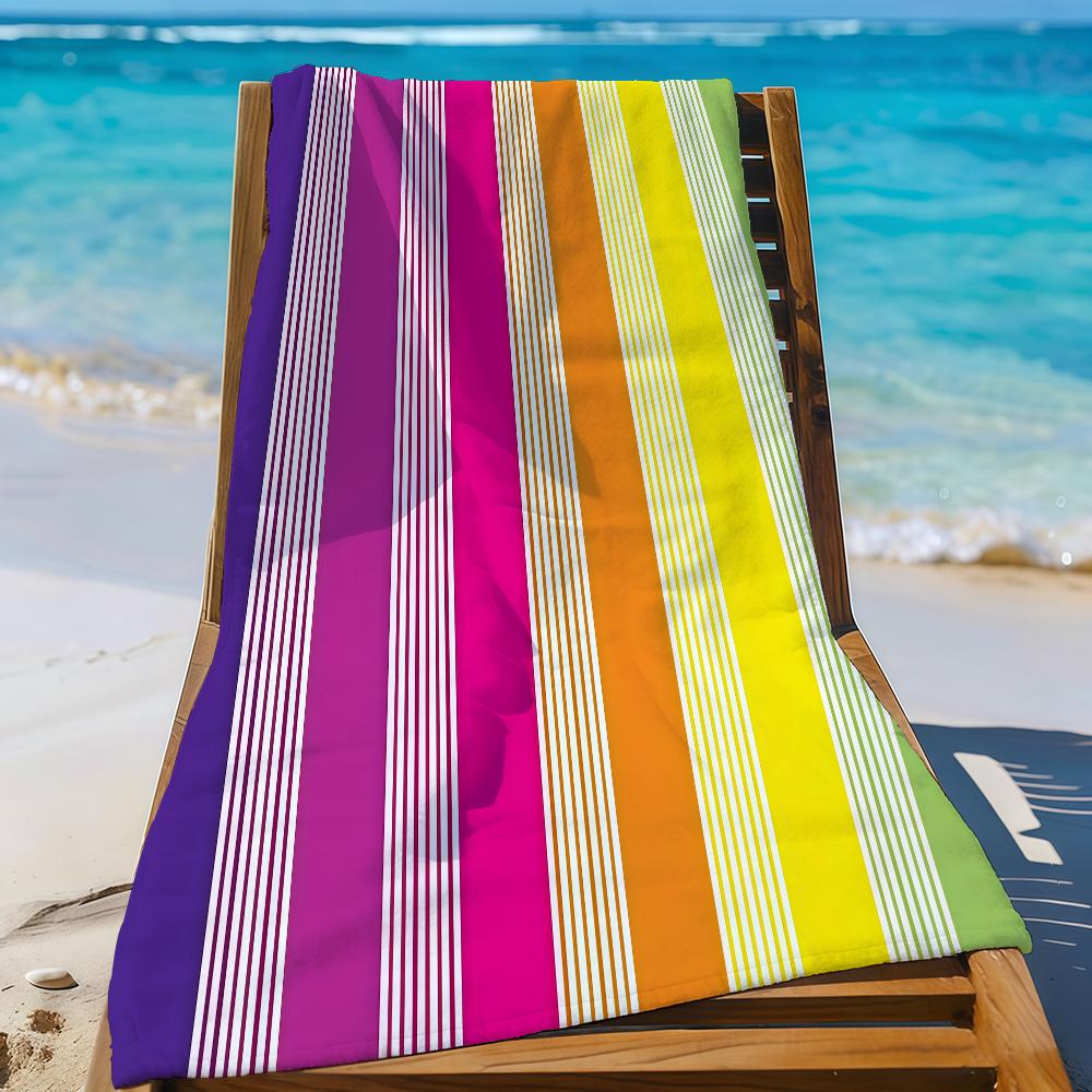 Fashionable Colorful Striped Towel Quick Drying Beach Towels Are Suitable For Swimming Pools Camping Yoga And The Gym