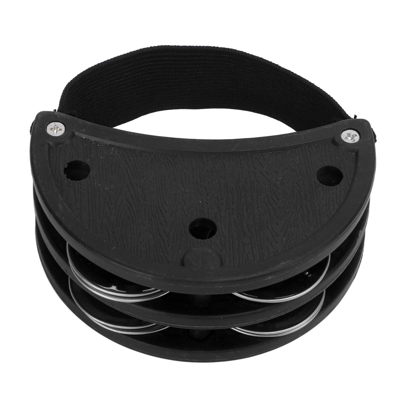 

Пластиковый тамбурин для ног, обучающая игрушка для ног, с металлическим колокольчиком, ударный инструмент, черный чёрный