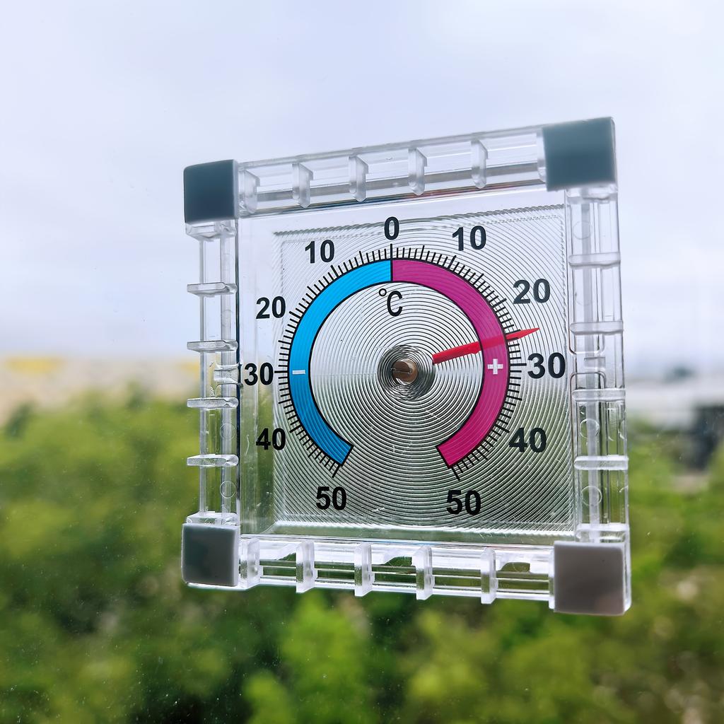 No Battery Dial Thermometer Indoor Outdoor Window Wall Mount -50C to 50C Temperature Gauge Gift for Home Office Use