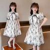 Girls Dress Summer Vintage Qipao Dress Ink Painted Children's Princess Dress Summer Flower Girl Dresses