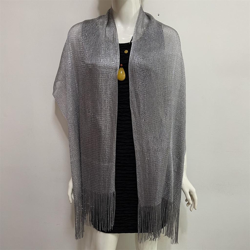 Rayon Scarf, Gold And Silver Silk Flat Scarf, Thin Shawl, Bag Head Scarf, Polyester Scarf, Multi-Color.