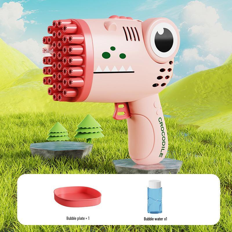 40-Hole Little Dinosaur Handheld Bubble Blower - Automatic Outdoor Toy for Kids