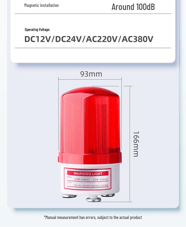 LTD-1101J Magnetic LED Strobe Warning Light - Super Bright, Multi-Voltage Signal Alarm.