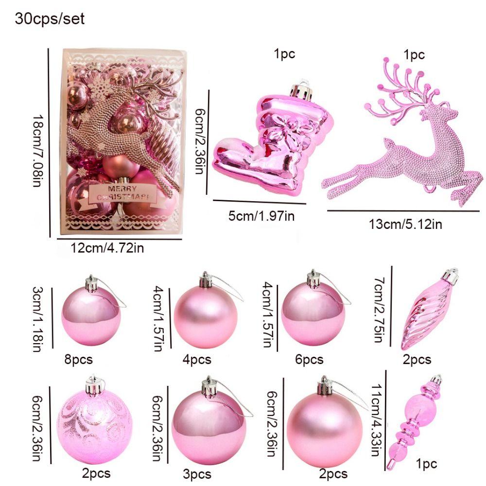 30pcs/set Decorative Christmas Glow Ball Decoration Hanging Christmas Tree Ball Pendant  Holiday