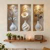 3Pcs Waterproof Flower Wall Sticker Plant Wall Sticker  for Office Living Room Study Cabinet