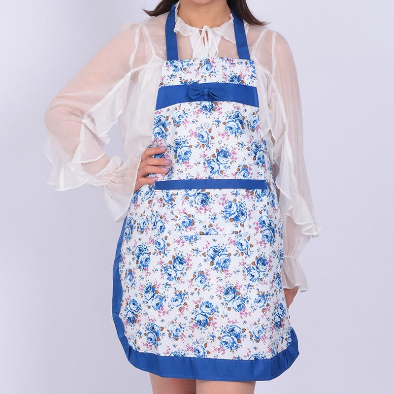 Damkök Förkläde med Fickor och Justerbart Midjebälte Vattentätt Damhaklappsförkläde
