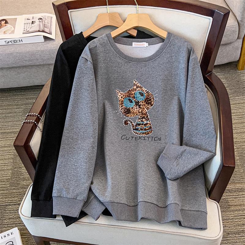 

Plus Size Autumn Hoodie: Loose Fit for 200/350 lbs, Bust 150/160-1130 3XL чёрный