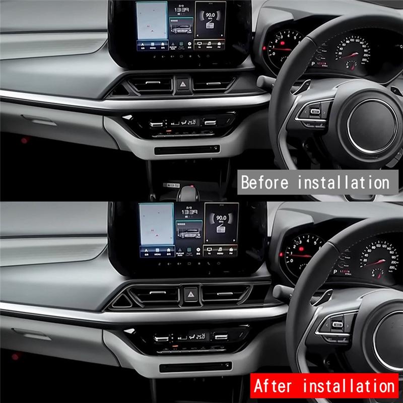 Car Central Control Air Outlet Frame A/C Vents Trim Sticker Forsuzuki Swift 2024 Glossy Black