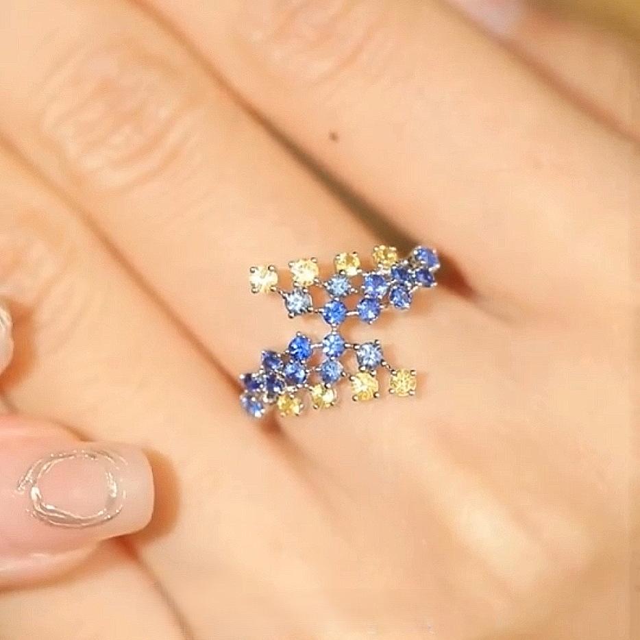 

2025 Retro Van Gogh Star Night Scene Design Jewelry Gradient Blue Yellow Zircon Pendant Necklace Earrings Women s Set