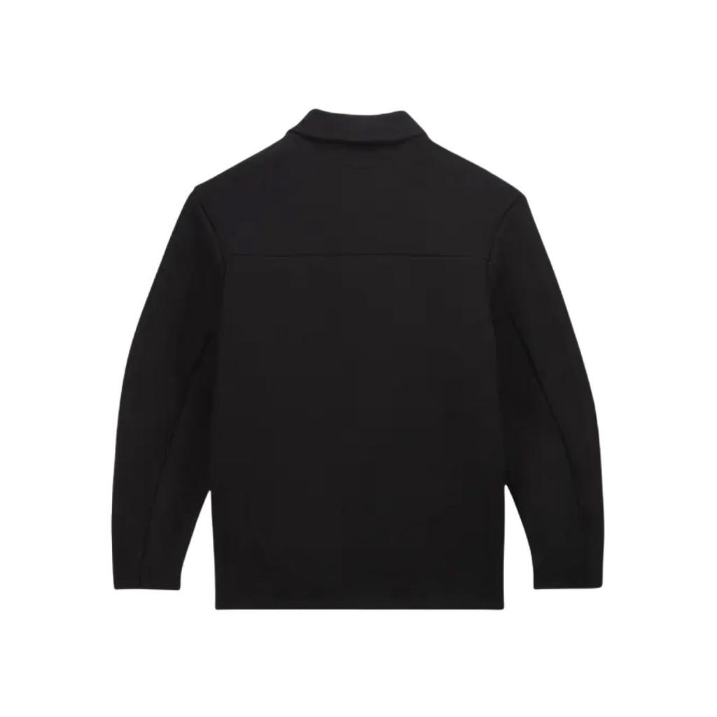 Nike Série Tech Fleece Reimagined Jednobarevná bunda s jedinou kapsou a knoflíky Límec Pánské bundy Černá FB8168-010