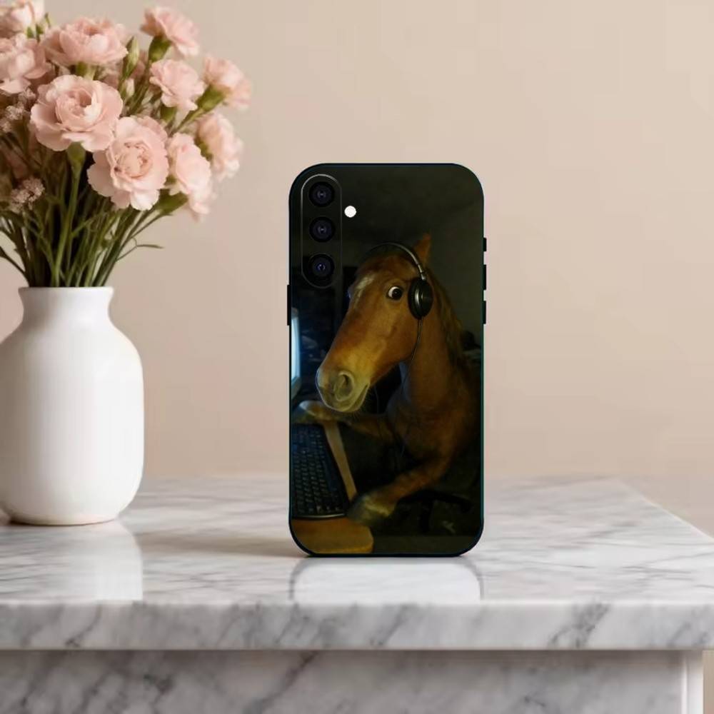 F-Funny H-Horse Phone Case For Samsung Galaxy A73,A72,A71,A70,A53,A52,A51,Others Soft Black Cover
