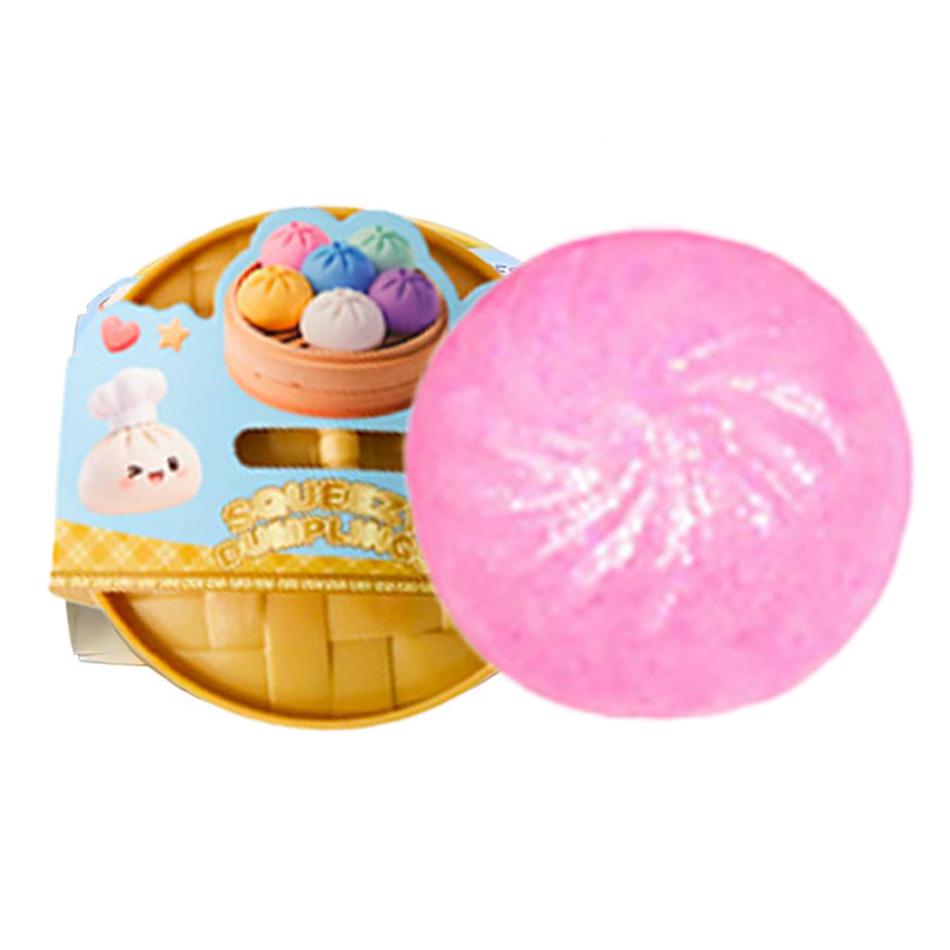 New 12 styles Glitter Dumpling Glitter Dumpling Squishy with Box Dumplings Sensory Squeeze Toy for Stress Relief