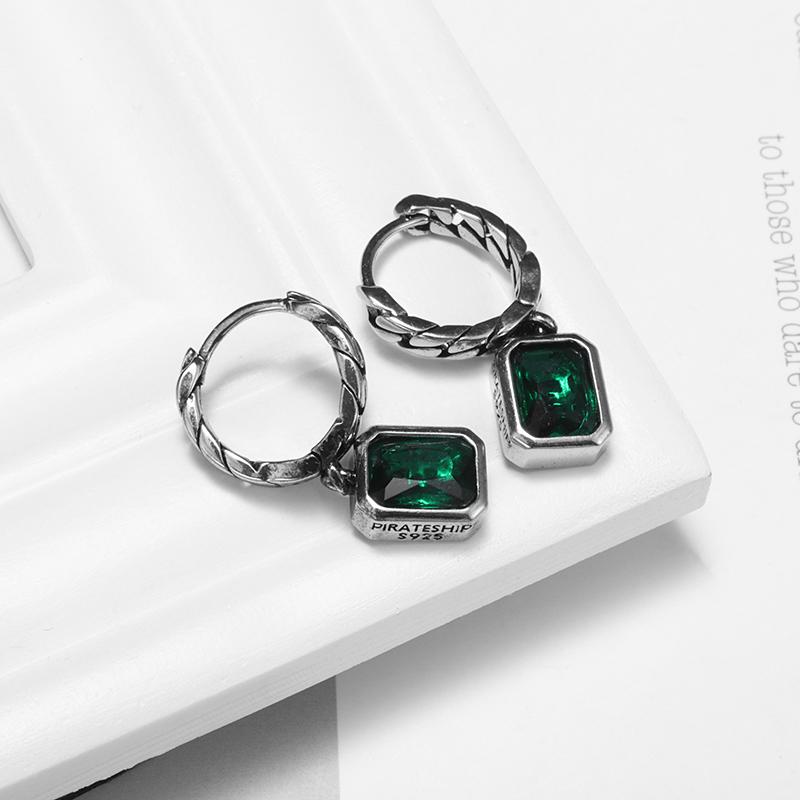 Stylish Geometric Square Green Gemstone Hypoallergenic Earrings for Women Elegant Casual Dinner Party Jewelry Girls Gifts