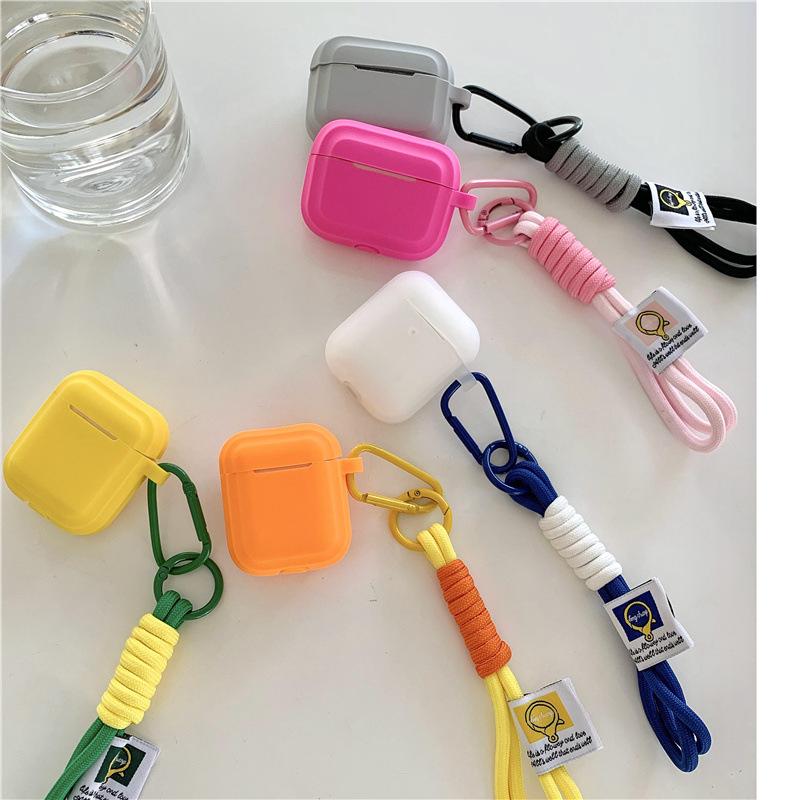 Ins Solid Color Simple Wind Suitable for AirPods 1 Generation Protective Case Second Generation 1 Generation Pro1 Apple Bluetooth Headset Case Female