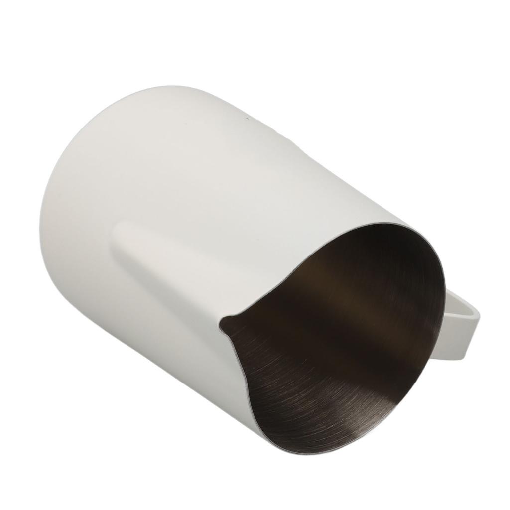 Milchkännchen mit Ausguss 304 Edelstahl Milchaufschäumbecher für Zuhause Café 600ml Weiß