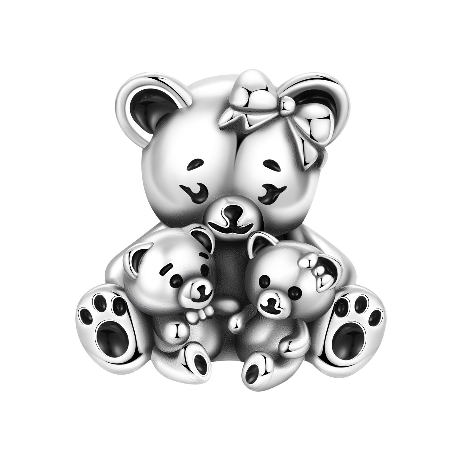 

PANPOKI Copper Metal Cute Teddy Bear Animal Pendant Bead Component Bead Components Authentic Original Pendant Bead Components Bracelet High Quality