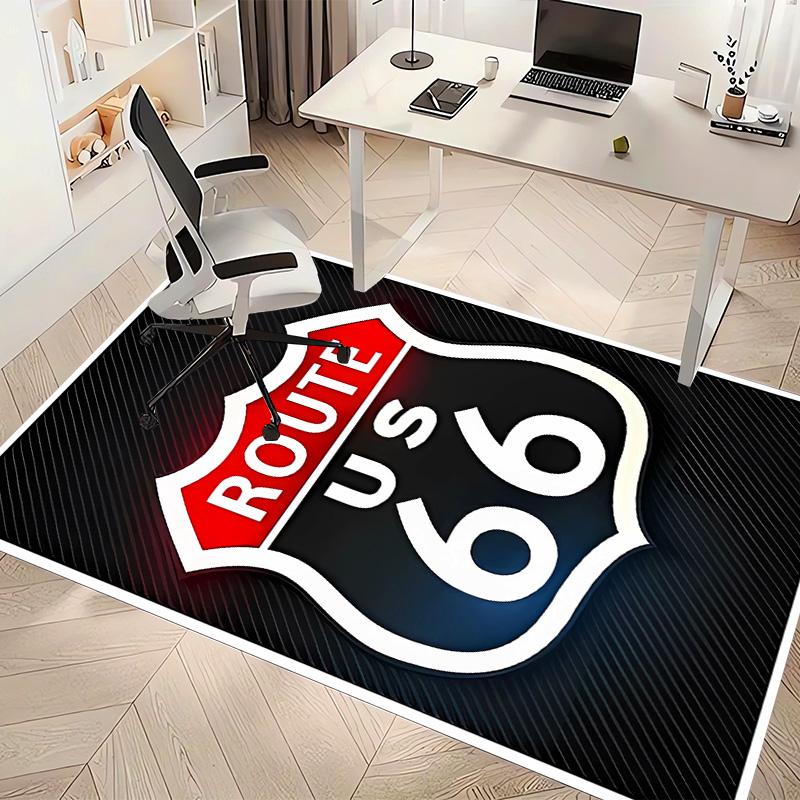 UNS. Route 66 Bedruckter Saugfähiger Waschbarer Teppich, Rutschfeste Badezimmerteppiche, Küchenteppiche, Yogamatte, Wohnzimmer Eingang, Camping Picknickteppiche