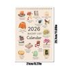 2026 Wall Calendar 12-Month Wish List Calendar Inspirational Goal Planner With Motivational Illustration Monthly List Wall Decor