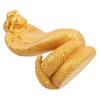 Gold Resin Snake Sculpture Smooth Round Edges Compact Decoration Desktop Home Office Garden Art Resin Snake Figurine