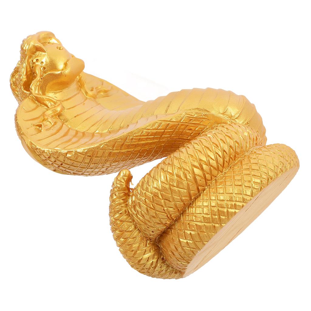 Gold Resin Snake Sculpture Smooth Round Edges Compact Decoration Desktop Home Office Garden Art Resin Snake Figurine