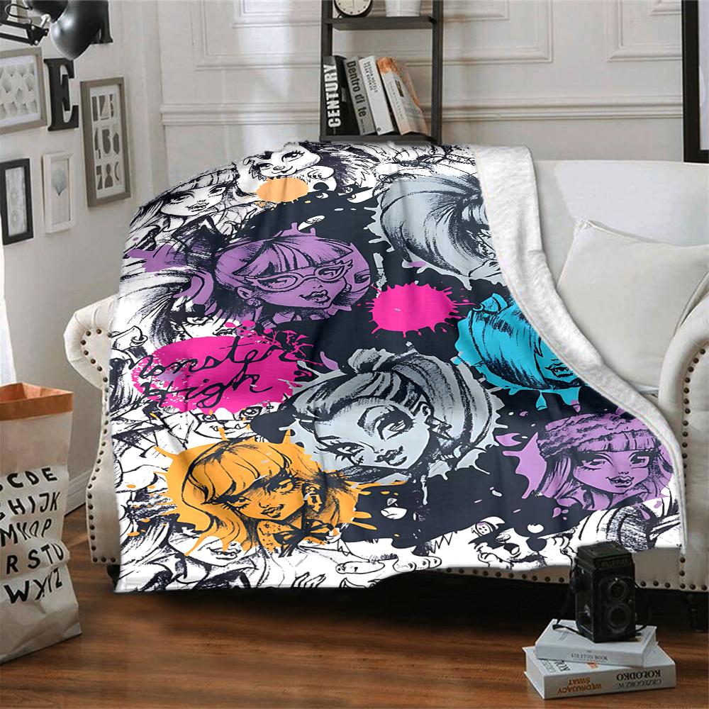 1Pc Purple Fashion Fantasy Blanket For Couch Bed Plush Cozy Fuzzy Blanket Super Soft Warm Blankets For Fall And Winter 091836