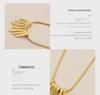European & American Luxury Geometric Pendant Necklace: Irregular Square, Gold-Plated Titanium Steel