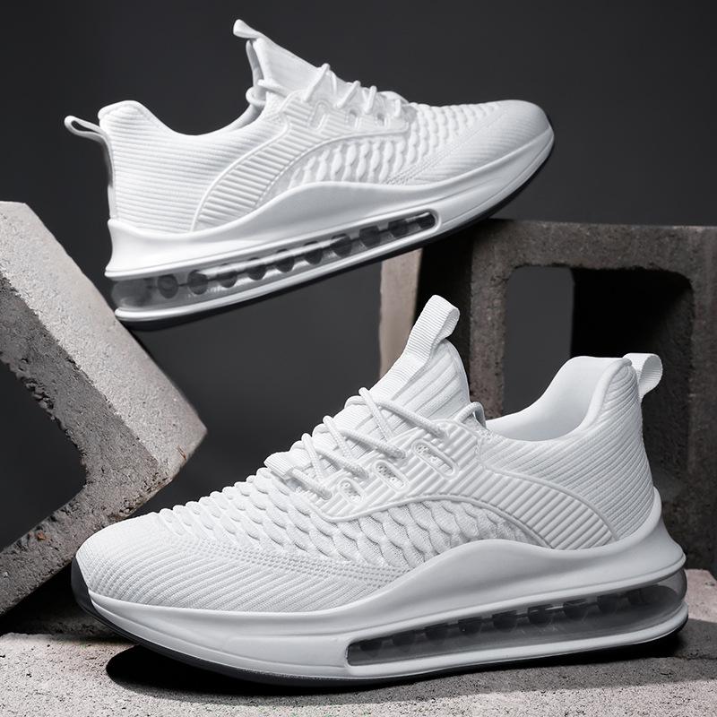 

Men s Breathable Coconut Shoes: Large Size, Air Cushion, Shock Absorption, Trendy Running Sneakers. Size 42 білий