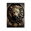 Metal Sculpture Gorilla King Canvas Painting Print Golden Lion Tiger Deer Bull Poster Art Animal Statue Picture Wall Decoration