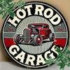 Vintage Garage Round Aluminum Metal Sign Rustic Wall Art Plaque For Bedroom Dining Room Office Decor Mechanics Gift