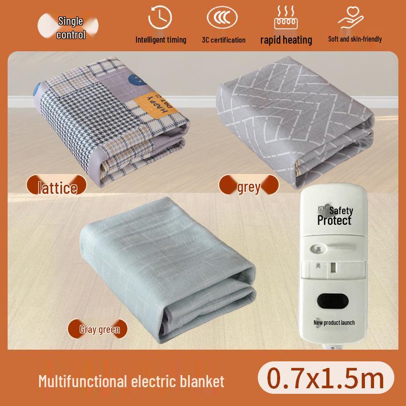 2025 Smart Temperature Control Electric Blanket for Single/Double Beds - Dormitory & Home Use Single, single control, 1.5m x 0.7m
