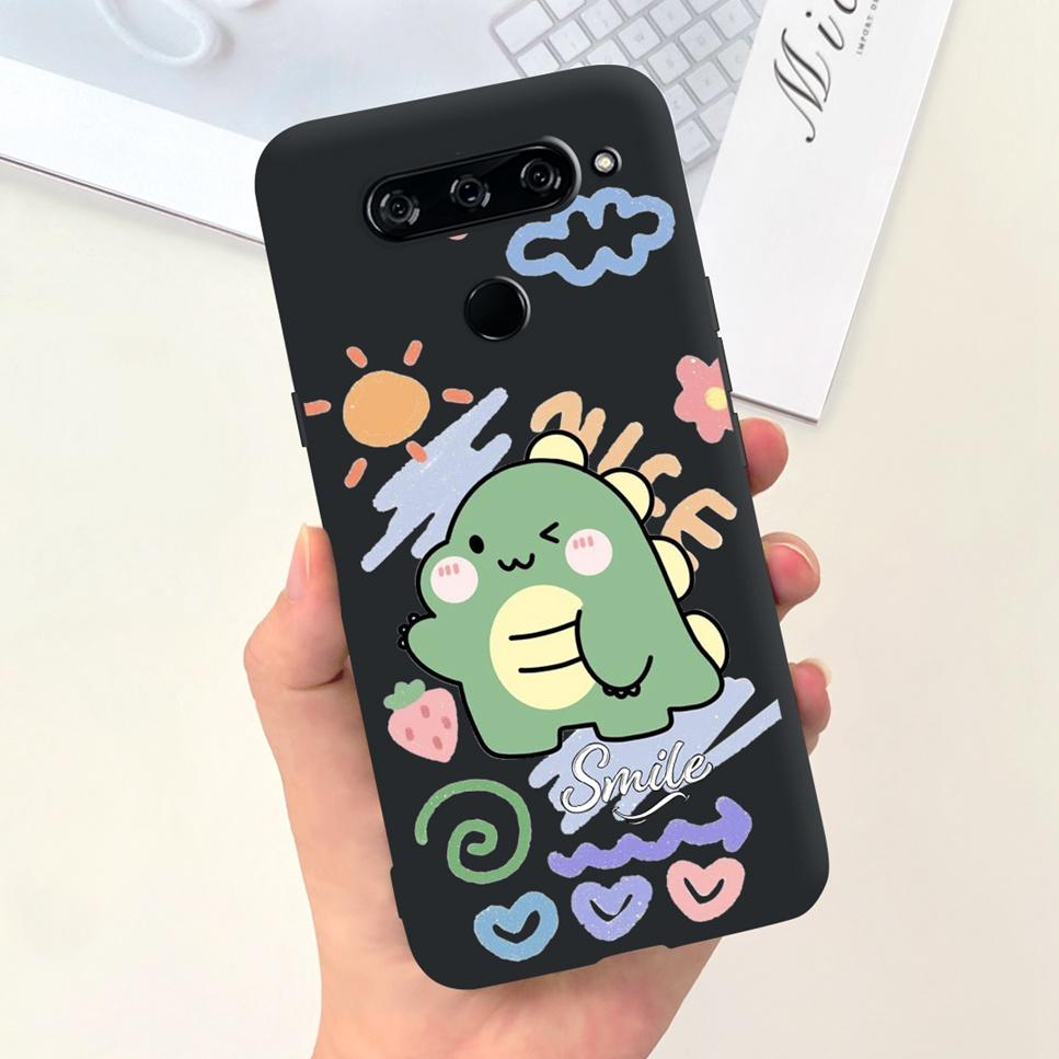 Case For LG V40 ThinQ Cartoon Astronaut Dinosaur Soft Silicon Black Cover For LG V50 V50S ThinQ 5G LG V30 2017 Bumper Phone Case