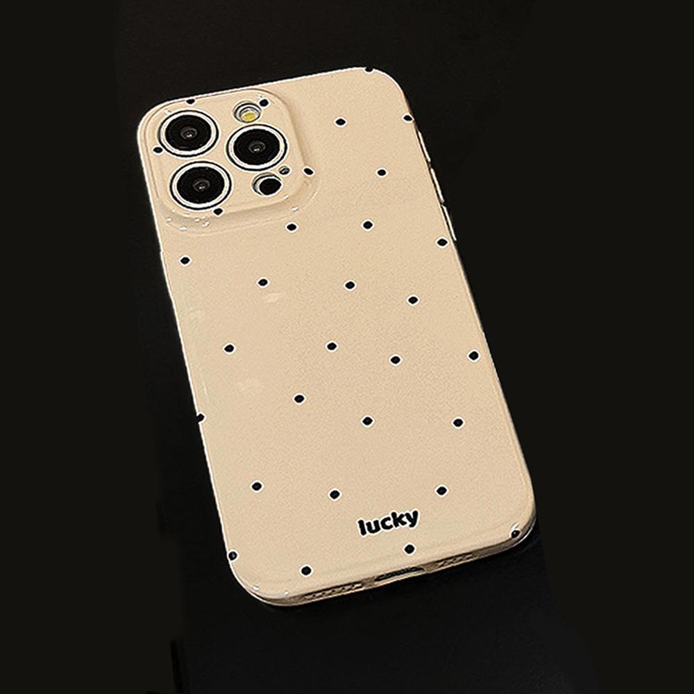 Korean Ins Wave Point Cat Stand for IPhone 16 Phone Case for Apple 15Pro Max Film 13 Soft 17