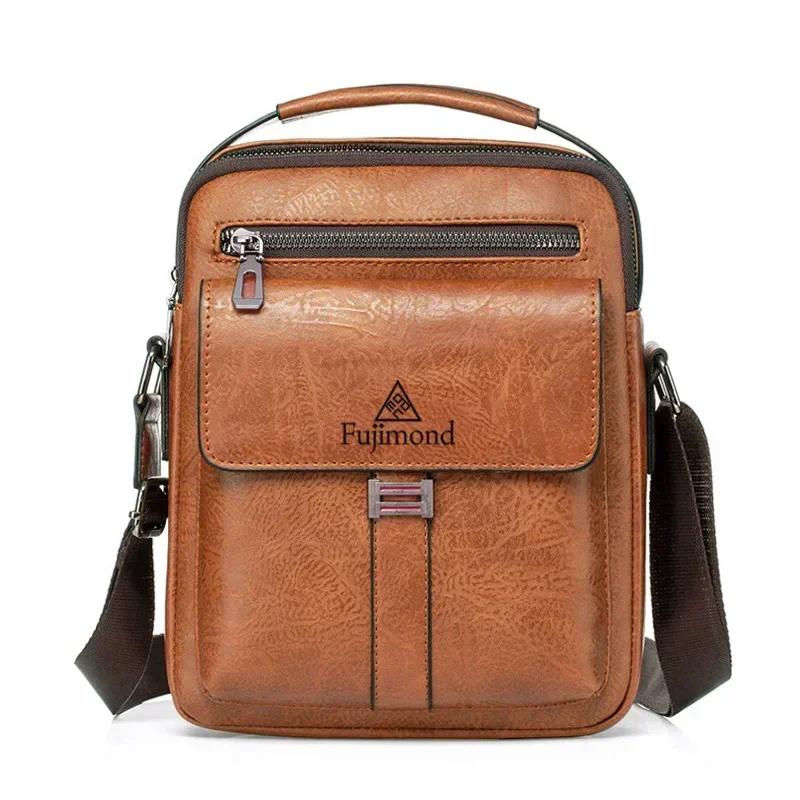 

Новая мужская сумка класса люкс, сумки через плечо для мужа, винтажная сумка-мессенджер из искусственной кожи, мужская сумка через плечо для мужчин 20.5X24X5.5CM