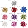 Year Decor Glitter Fake Flowers Christmas Tree Decorations Christmas Flowers Home Xmas Ornaments