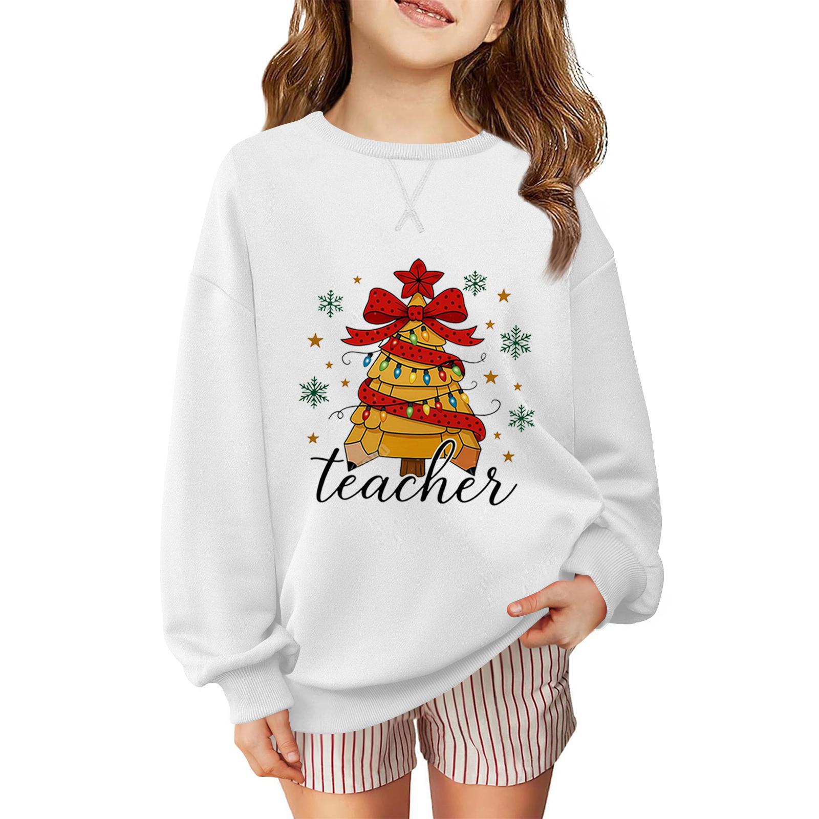 

Детский модный повседневный пуловер с длинными рукавами и свободного кроя с рождественским принтом 160