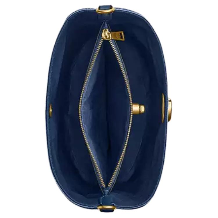 Coach Wierzba 27 Miękkie Logo Jeansowa Torba Bucket Bag Damskie Torby Ciemnoniebieski CAT44-B4RHO