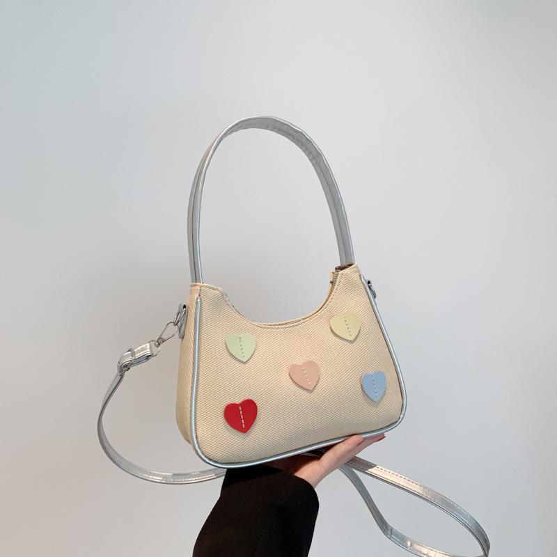 Fashion small fresh armpit bag 2025 autumn new high-value peach heart casual versatile shoulder messenger bag