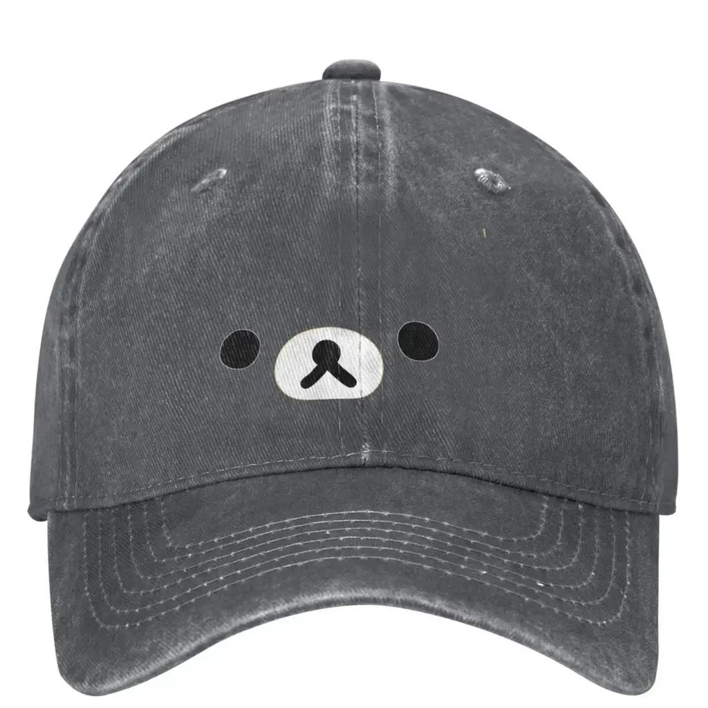 Rilakkuma Washed Baseball Cap Stylish Hip Hop Dad Hats Summer Unisex Teens Outdoor Sports Sun protection Snapback Cap