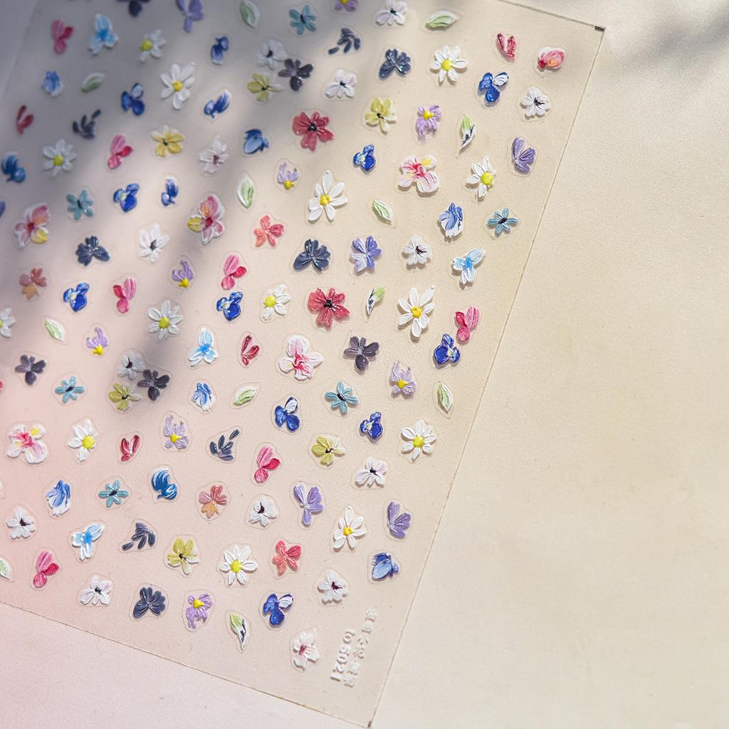 Gold Leaf White Flower Bouquet Floral Petal Tulip Bloom Charming Retro Metal Self Adhesive 5D Nail Art Sticker Manicure Decals