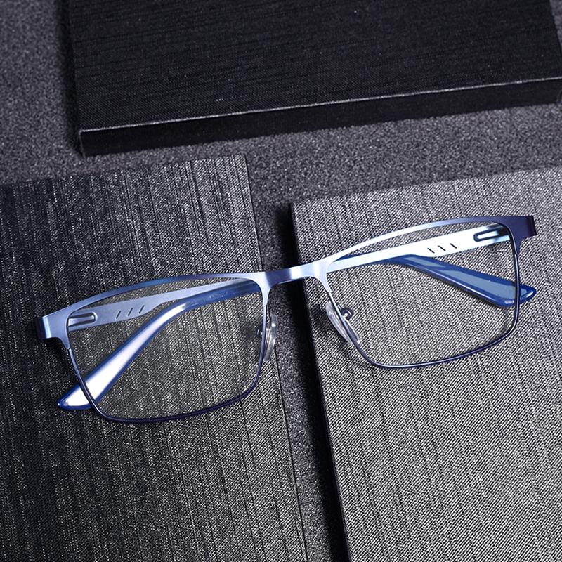 

High Quality Stainless Steel Reading Glasses Men Women Fashion Presbyopic Eyeglasses Business Hyperopia Anti Blue Light Eyewear1 0.75