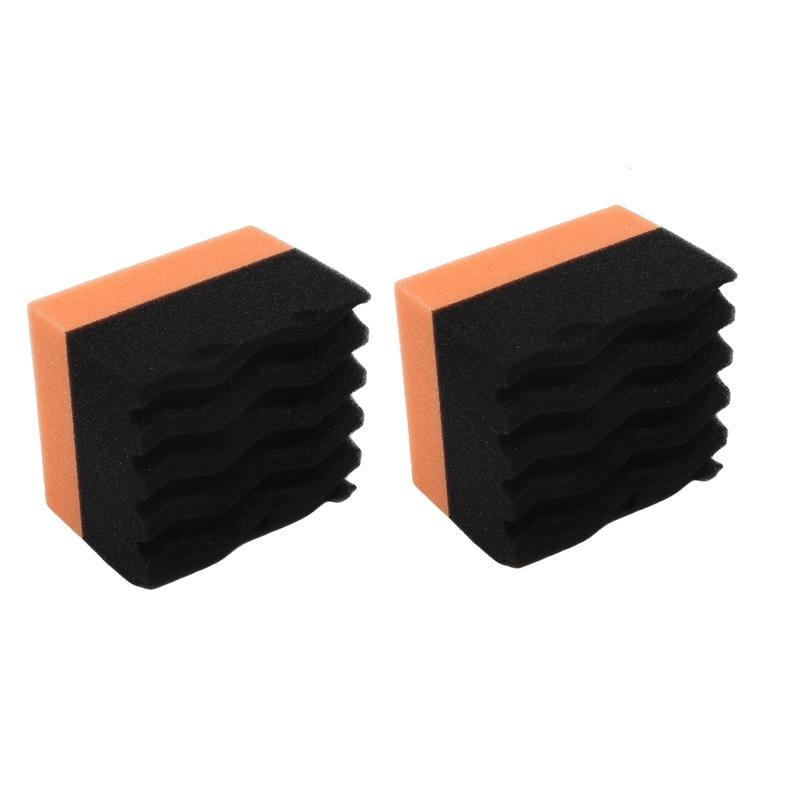 2Pcs Car Tire Shine Applicator Pads Auto Wheel Wax Detailing Cleaning Sponge Tire Shinning Tools