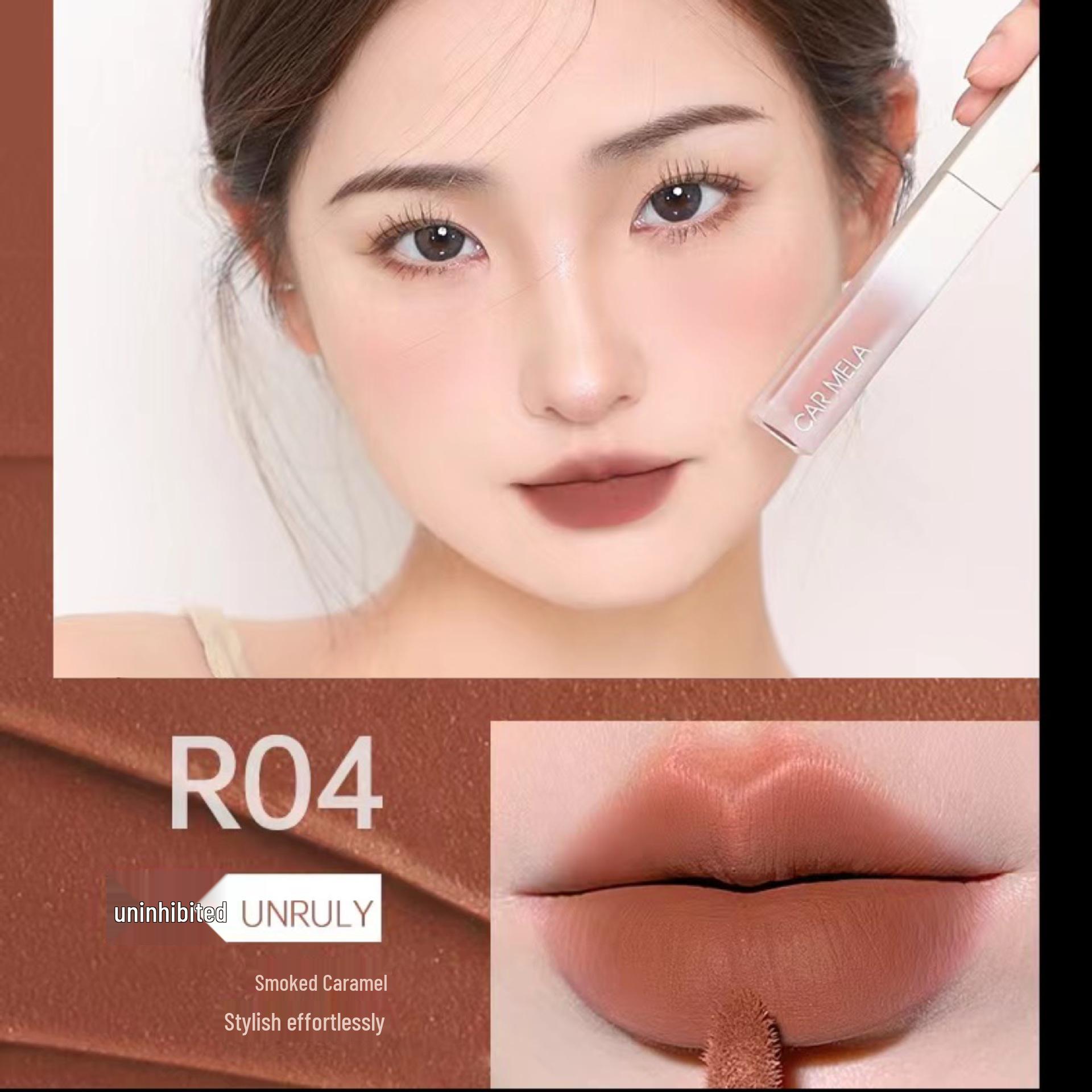 

Carmela Color-Lock Lip Glaze: Long-Lasting Matte Velvet, Non-Stick Cup, Nude Lipstick