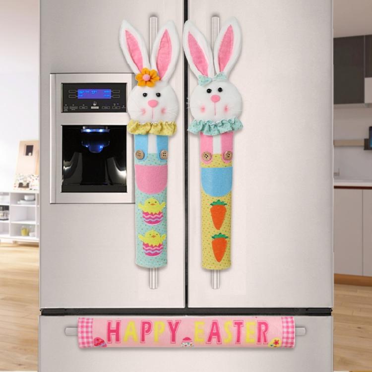 Easter Refrigerator Handle Cover Soft Polyester Enhances Grip Easy To Attach and Clean Decorative