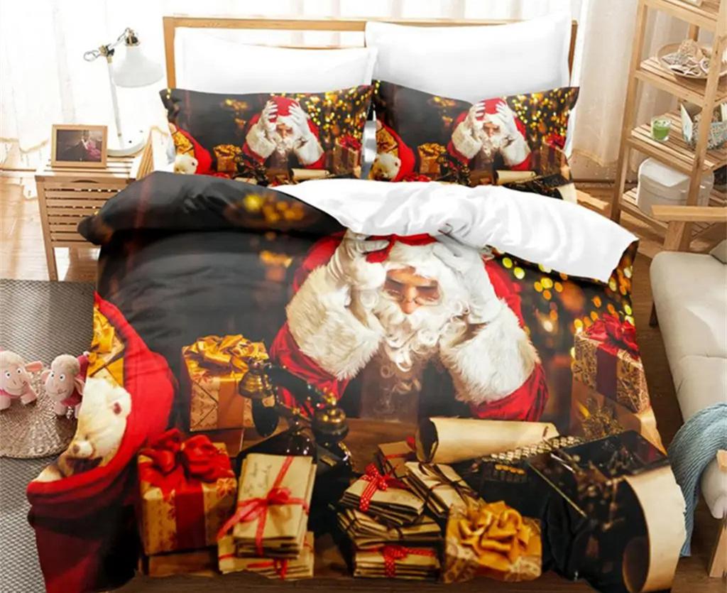 Stylish Elegant Twin Queen King Double Full Single Quilt Comforter Christmas Pillow Case 3PCS Bedroom Decor Women Gift