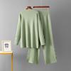 Solid Color Large Size Sweater Set Women's 2025 Autumn and Winter New Round Neck Loose Casual Two-piece Set