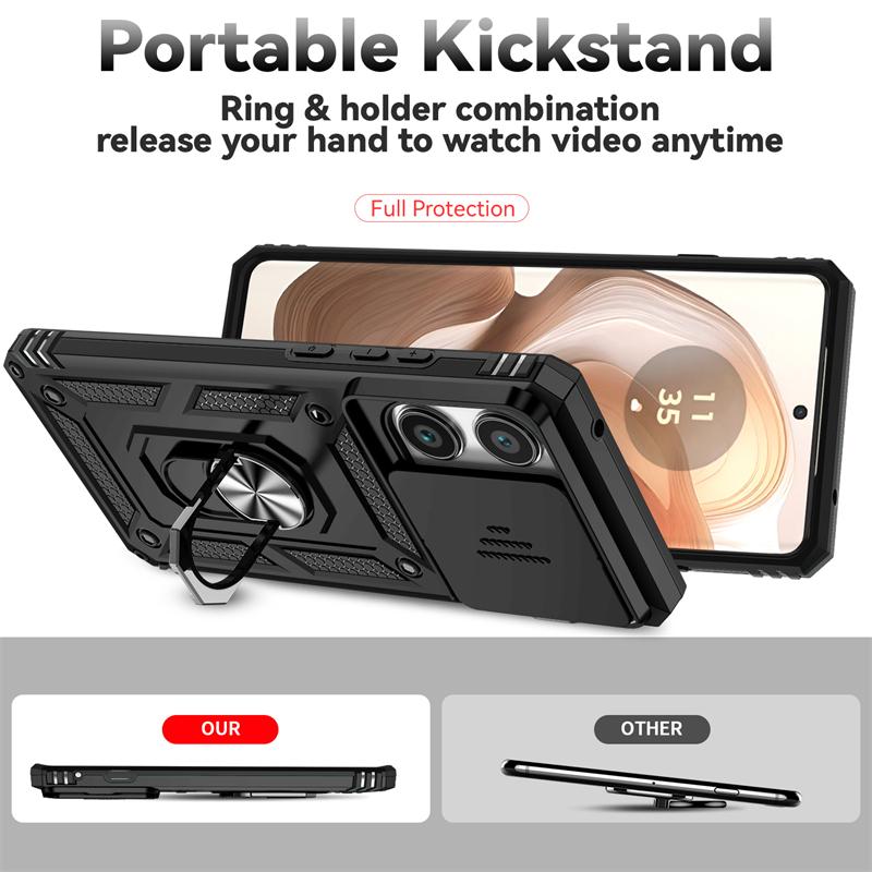 Full Cover For Motorola Edge 2025 Case For Moto Edge 2025 Push Window Magnetic Phone Holder Back Case For Moto Edge 2025 Case