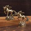 1PCS Brass Zodiac Horse With Money Horse Ornaments Desktop Decoration Crafts Ornaments Antique Bronze Animal Miniature Model